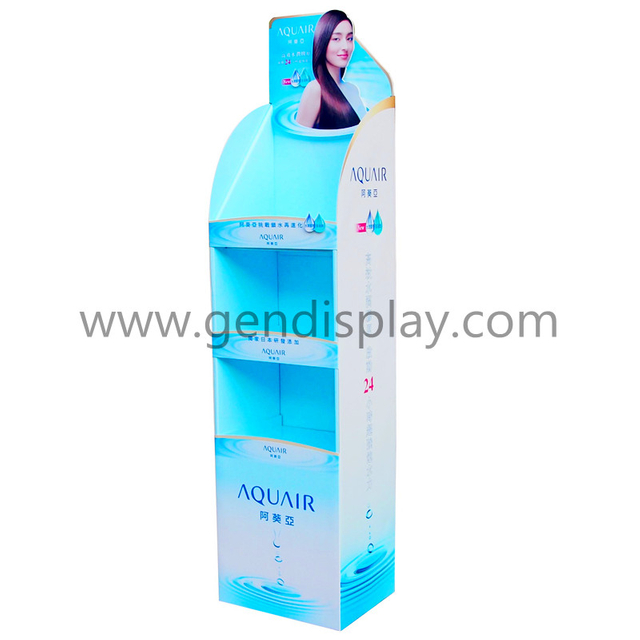Cardboard Make Up Floor Display Stand, POS Cosmetic Floor Display Shelf(GEN-FD290)