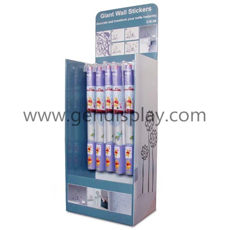 Promotional Cardboard Floor Display Stand For Wall Stickers(GEN-FD303)