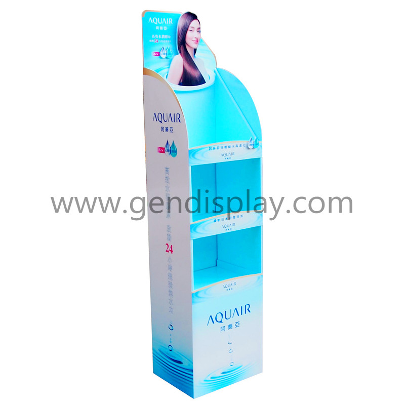 Cardboard Make Up Floor Display Stand, POS Cosmetic Floor Display Shelf(GEN-FD290)