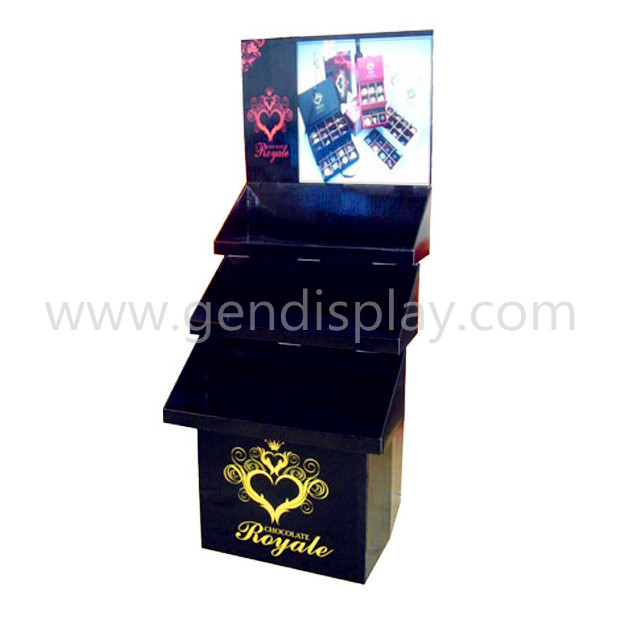 Cardboard Corrugated Paper Floor Display Stand For Gift Promotion (GEN-FD052)