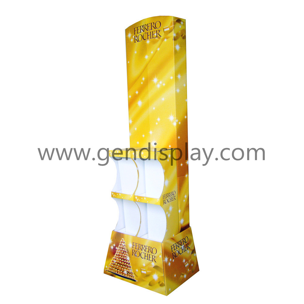 Promotion Cardboard Chocolate Display Shelf, Custom Chocolate Display (GEN-FD014)