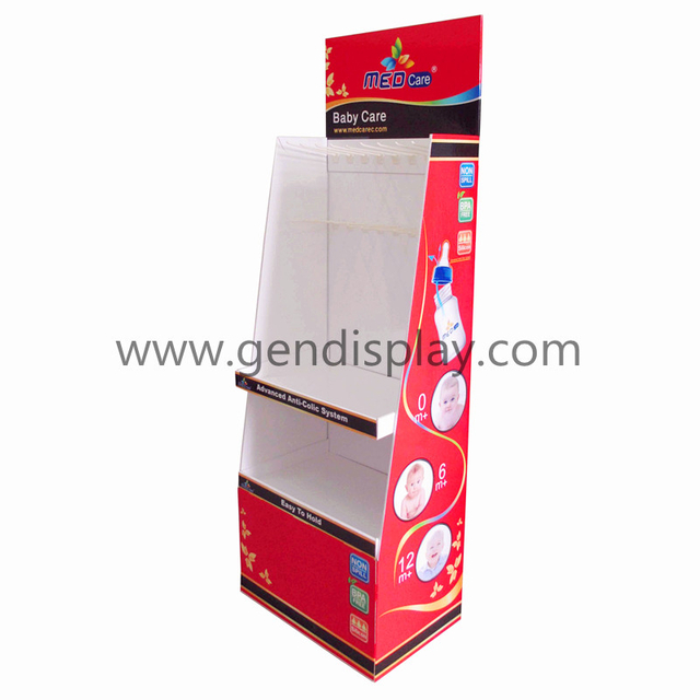 Pos Pop Cardboard Display Shelf For Baby Bottle Promotion(GEN-FD301)
