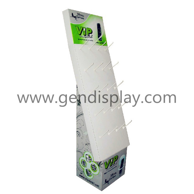 Cardboard Custom Pos Floor Hooks Display Unit(GEN-HD028)