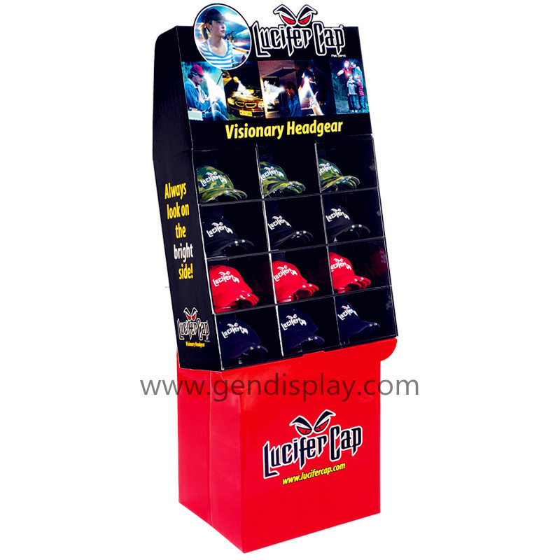 Retail Pos Cardboard Pockets Display Stand For Caps Promotion(GEN-CP239)