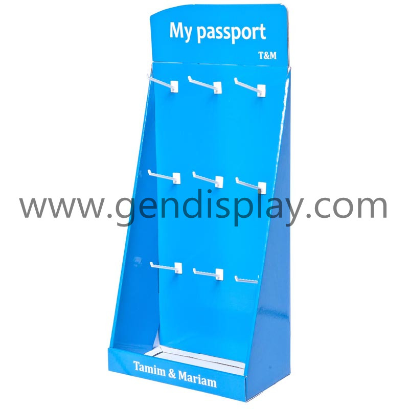 Promotional Cardboard Counter Hooks Display Stand For Headset (GEN-CD082)